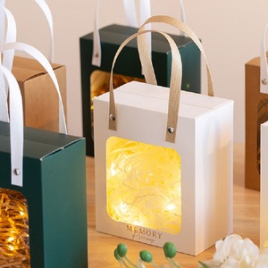 Sac en papier <span class=keywords><strong>Kraft</strong></span> avec fenêtre, impression personnalisée de votre propre Logo, sac en papier artisanal avec poignée - Product Image 2