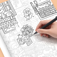 Livre de coloriage et de traçage de petits dessins mignons, livre de coloriage d'art linéaire, livre de dessin anti-stress pour adultes