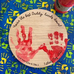 POD Customized Father's Day Gift Hand Print Commemorative <b>Wooden</b> <b>Sign</b> One-Piece Custom - Product Image 5