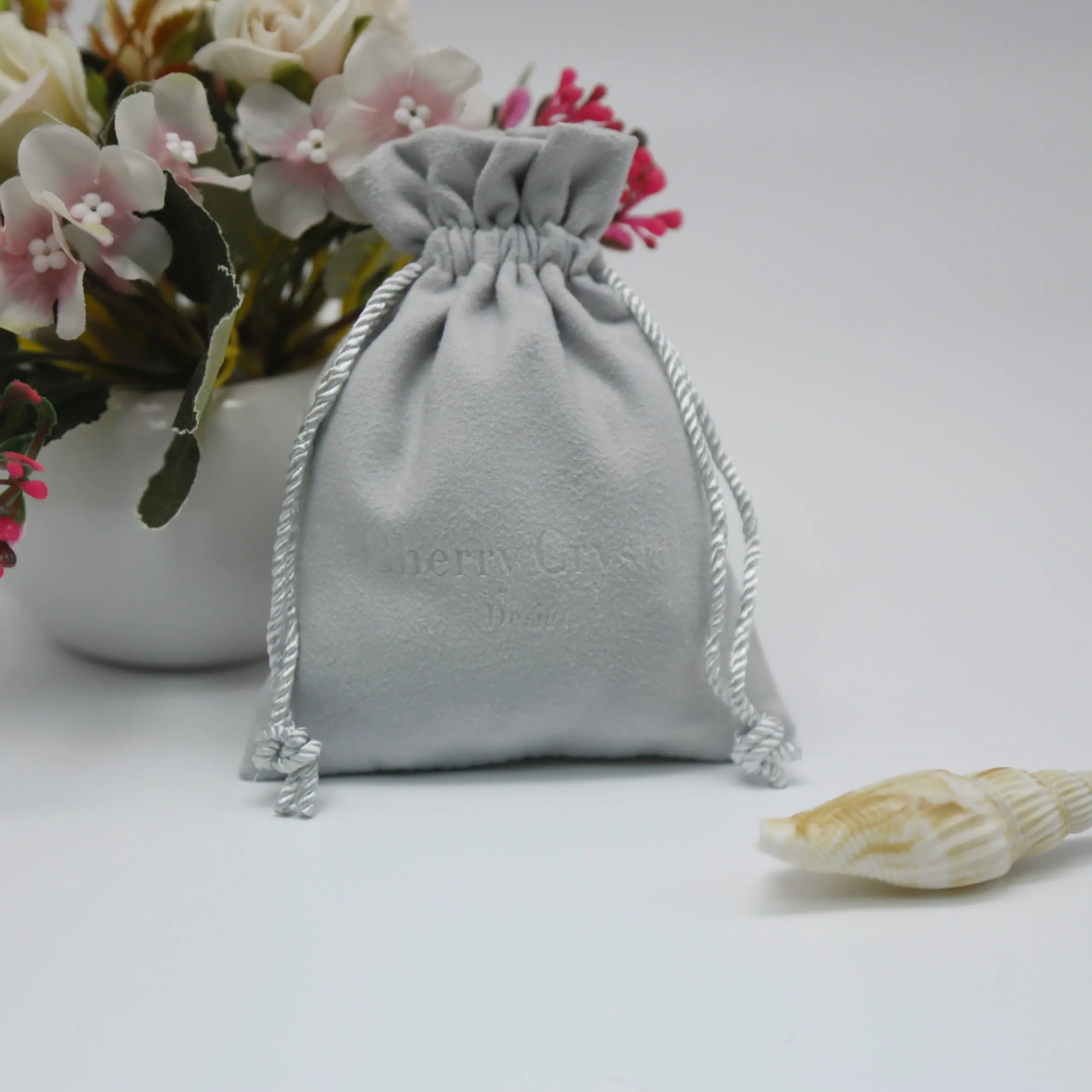 Necklace Pouches Gift Bags Luxury Personalized Packaging Bag Custom Logo Necklace Bracelet Gift Drawstring Jewelry Suede Pouch