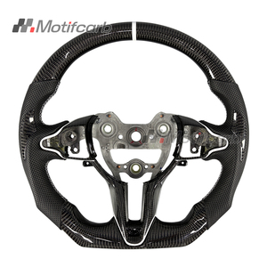 Volante Deportivo de Fibra de Carbono con Diseño de Línea Blanca Personalizado para Hyundai Serie N I30N I20N Elantra N N-line 2018-2026 - Product Image 1