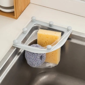 Kitchen Triangle Drainage Rack <b>Plastic</b> Sink Strainer <b>Colander</b> Suction Cup Rack for Fruit Vegetable Drainer Kitchen Storage Sink - Product Image 4