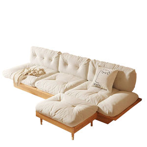 Paquet de siège nuage en tissu de bûche japonaise canapé petit salon sol de rangement tatami en bois massif nordique personnalisé - Product Image 1