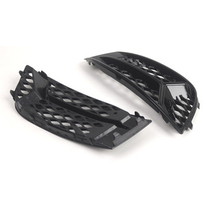 Audi A3S3 Fog Light Bezels 2017-2020 Black <b>ABS</b> Honeycomb Front Bumper Cover Trim - Product Image 3