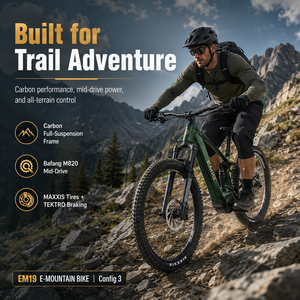 EM19 Bicicletta Elettrica in Carbonio <span class=keywords><strong>E</strong></span>-MTB con Bafang M820 250W 85Nm 720Wh, Wheeltop EDS OX-12S Wireless, Sospensione Completa 29er, OEM ODM - Product Image 4