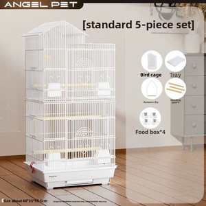 Lüks Üç Katlı Fransız Tarzı Çelik Çerçeveli Papağan ve Evcil Kuşlar İçin Evde Kullanım Amaçlı Kuş Kafesi - Product Image 6