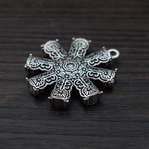 チベットマンダラペンダントロータスチャームネックレスジオメトリスピリチュアルお守り宗教ジュエリー - Product Image 4