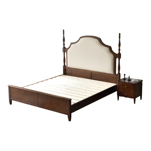 French Style Solid Wood <b>Bed</b> 1.8m Platform Pine Material Master Bedroom <b>Double</b> <b>Bed</b> - Product Image 2
