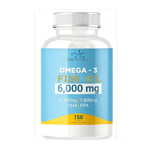 Cápsulas de Aceite de Pescado Omega-3 en Gel Suave para Adultos, Dosis de 6000mg, 150 Unidades, Libre de OMG, Mejora la Densidad Ósea, Gran Venta - Product Image 1