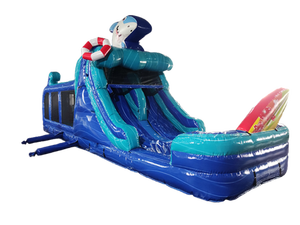 Parcours d'obstacles gonflable bleu commercial avec piscine <span class=keywords><strong>pour</strong></span> adultes et enfants – Prix usine - Product Image 1