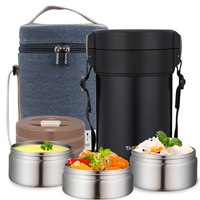 Boîte à lunch écologique en acier inoxydable, garde au chaud 24 heures, récipient de stockage alimentaire, 1,5 L, boîte à lunch thermique à 3 couches