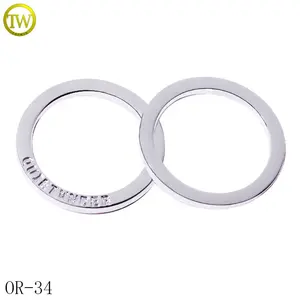 Good quality swimwear decorative o buckle custom stamping name metal flat large round rings for bags