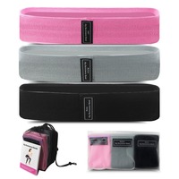 Juego de 3 Bandas de Resistencia para Glúteos, Personalizadas con Logotipo, de Tela de Poliéster Estampada, para Ejercicios de Estiramiento de Cadera, para Gimnasio y Fitness