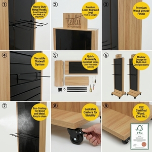 Présentoir <span class=keywords><strong>de</strong></span> Luxe en Bois pour Colliers et Laisses Personnalisés pour Animaux <span class=keywords><strong>de</strong></span> Compagnie, Support Mobile pour Harnais <span class=keywords><strong>de</strong></span> Chien, Idéal pour Boutiques Artisanales et Salons <span class=keywords><strong>de</strong></span> Toilettage - Product Image 5