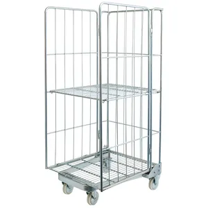Midwell – cage à roulettes en acier métallique, pliable, stockage de fret, entrepôt de supermarché, à vendre
