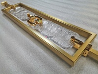 Nouvelle balustrade d'escalier intérieure de style moderne pour villa, en verre et laiton de luxe, fixation au sol, décoration intérieure, noir/laiton antique