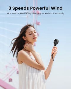 Mini Ventilador Turbo Portátil de Alta Velocidad y Tres Velocidades, Recargable por USB, Ventilador de Mano Eléctrico con Batería para Uso en Exteriores - Product Image 2