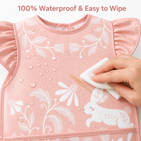 Nouveaux bavoirs en PU pour bébé, motif dessin animé, imperméables, anti-salissures, avec ailes d'ange, pour l'alimentation des tout-petits