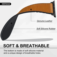 Bracelet pour Apple Watch 45mm 44mm 40mm 42 41mm Ultra 49mm en cuir véritable et silicone Correa IWatch Series 9 8 7 6 5SE