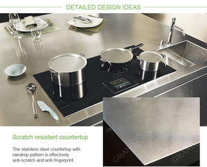 Fabricante de China, <span class=keywords><strong>armario</strong></span> de cocina de acero inoxidable, venta directa de fábrica, diseño de Metal plateado, armarios de cocina modernos - Product Image 5