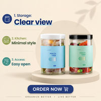 Botol Kaca Food Grade 1000ml dengan Warna dan Label Kustom, Tutup Sekrup, untuk Penyimpanan Suplemen Makanan Kering Bubuk