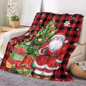 Couverture en flanelle <span class=keywords><strong>polaire</strong></span> Horaldaily de Noël, motif homme en pain d'épices vert, ours, douce, moelleuse, confortable, quatre saisons, portable, personnalisable - Product Image 2