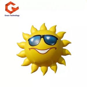 Balon tiup PVC raksasa dengan balon wajah senyum, iklan tanaman tiup Promosi bunga matahari - Product Image 5