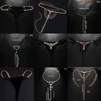 Sex01 Nouvelle Lingerie Sexy Très Vendue : String T-back Cœur Rouge Taille Basse avec Chaîne de Corps Bijou en Cristal pour Femme, Idéal pour la Nuit