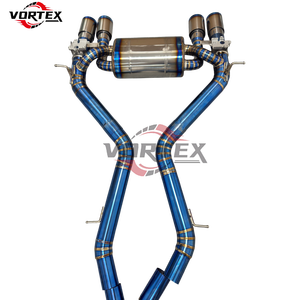 Escape Catback VORTEX Grado 5 Ti Valvetronic para BMW F80 M3/F82 M4 2014-2018, Puntas Azules Quemadas, Sonido de Carreras con Tubo en X - Product Image 4