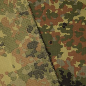 Tela Ripstop de Camuflaje <span class=keywords><strong>Flecktarn</strong></span> de Polialgodón T/C 8020, Resistente a Desgarros, para Prendas Tácticas - Product Image 3