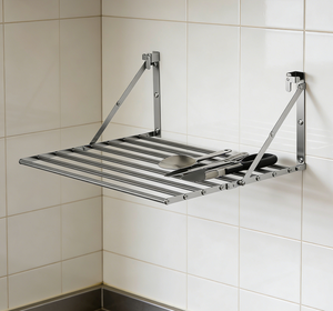 Équipement de cuisine NSF, support mural double pliable en acier inoxydable de haute qualité pour usage commercial - Product Image 1