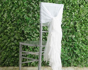 Bandas para sillas con volantes de sauce rizado púrpura grande, gasa elástica, cortina de lavanda, eventos de boda dorados, banquetes decorativos para uso doméstico - Product Image 1