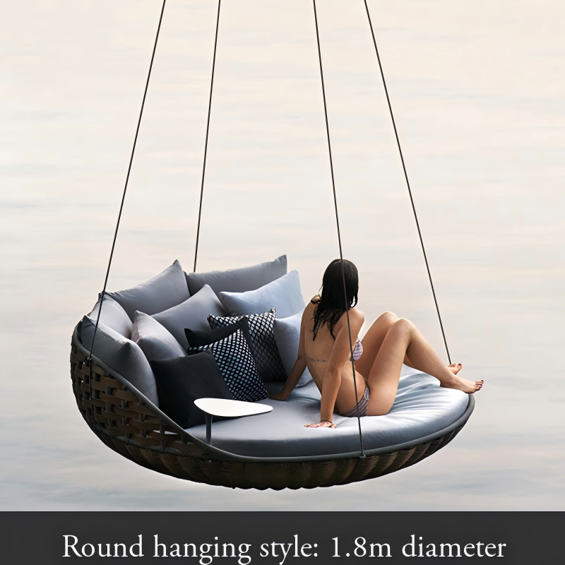 Style suspendu rond de 1,8 m de diamètre (jaune)