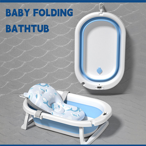 SUNNUO High Quality Non-Slip <strong>Foldable</strong> Baby <strong>Bath</strong> Tub Comfortable Cushion Convenient Thermometer Multifunction Design Baby <strong>Bath</strong> - Product Image 1