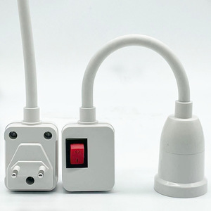 Manguera de acero inoxidable <span class=keywords><strong>E27</strong></span> Tapón de rosca Portalámparas <span class=keywords><strong>Enchufe</strong></span> de cable de la UE con cable Precio de fábrica Soporte de luz Blub Venta al por mayor Venta caliente - Product Image 2