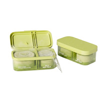 1 flacon carré à double compartiment pour coton-tige 125ml + 100ml, emballage à bouchon rabattable, modèle personnalisé KA7, usage cosmétique