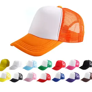 도매 5 패널 유니섹스 폴리 에스터 자수 사용자 정의 로고 일반 메쉬 스포츠 모자 캐주얼 폼 메쉬 모자 핑크 트럭 모자