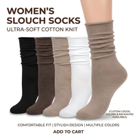 Chaussettes amples en coton pour femmes, chaussettes côtelées premium, chaussettes longues vintage, chaussettes longues amples, fabrication OEM pour le marché américain et européen