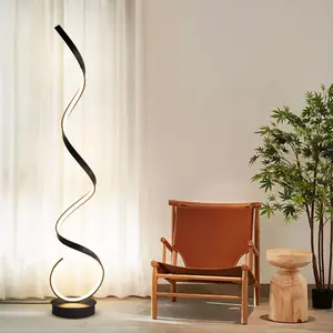 Corner Nordic Contemporary Creative Arc Smart Minimalist Hotel Living Room RGB Dance Floor Light Standing Led Modern Floor Lamp