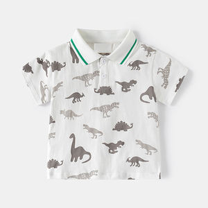 Camiseta Polo de Manga Corta para Niños, Estilo Coreano, Camiseta Polo de Manga Corta con Estampado para Niños, Top de Moda para Bebés, Venta al por Mayor - Product Image 4