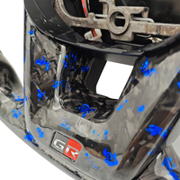 Volant personnalisé en fibre de carbone forgée bleu pour Toyota GR Land Cruiser LC 200 300 LC300 Prado 120 Fortuner