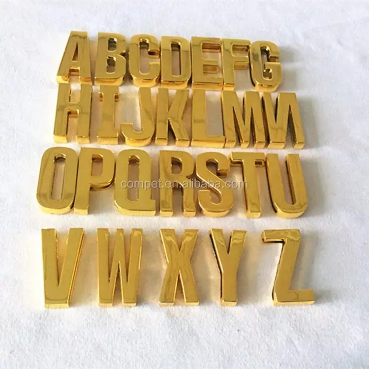 DIY jewelry selling 30mm gold glossy slide letter