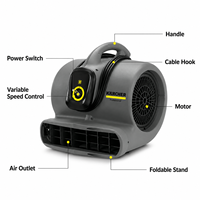 Souffleur d'air commercial Karchers AB 30 Ec, 520W, 3 vitesses, ventilateur de séchage de tapis pour le nettoyage des hôtels