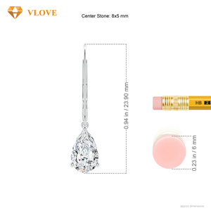 Pendientes de Diamantes Cultivados en Laboratorio, Oro de 14k 585, Joyería Fina, Pendientes Solitarios de Diamante Cultivado en Laboratorio con Corte Pera de 1 Quilate - Product Image 2