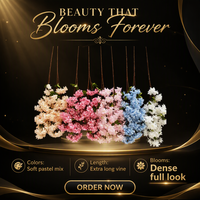Branche de fleurs artificielles de cerisier réaliste en soie, faite à la main, arrangement floral moderne en polyester pour mariage, maison, événement