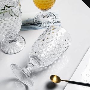 315ml 10,5 oz estilo Vintage estilo europeo Medieval Retro patrón en relieve tallo corto Mini volumen tazas <span class=keywords><strong>de</strong></span> vidrio antiguas - Product Image 4