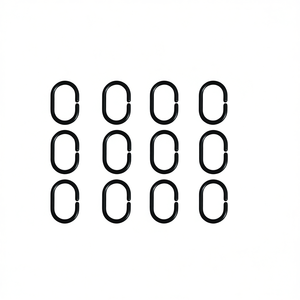 Anneaux de rideau de douche 12 pièces en polypropylène blanc pour usage en salle de bain - Product Image 2