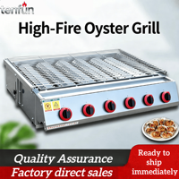 Barbecue à gaz 6 brûleurs avec chaleur inférieure, en acier inoxydable, pour table, avec contrôle indépendant, idéal pour la restauration de rue et les fêtes