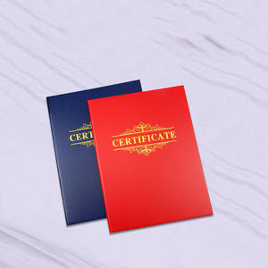 Nouvelle conception <span class=keywords><strong>de</strong></span> dossier <span class=keywords><strong>de</strong></span> diplôme en cuir PU A4 avec feuille d'or pour certificat - Product Image 4