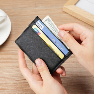 Bon marché, portefeuille mince en cuir PU Saffiano pour femmes avec blocage RFID, logo <span class=keywords><strong>personnalisé</strong></span> pour <span class=keywords><strong>passeport</strong></span> et porte-cartes - Product Image 1